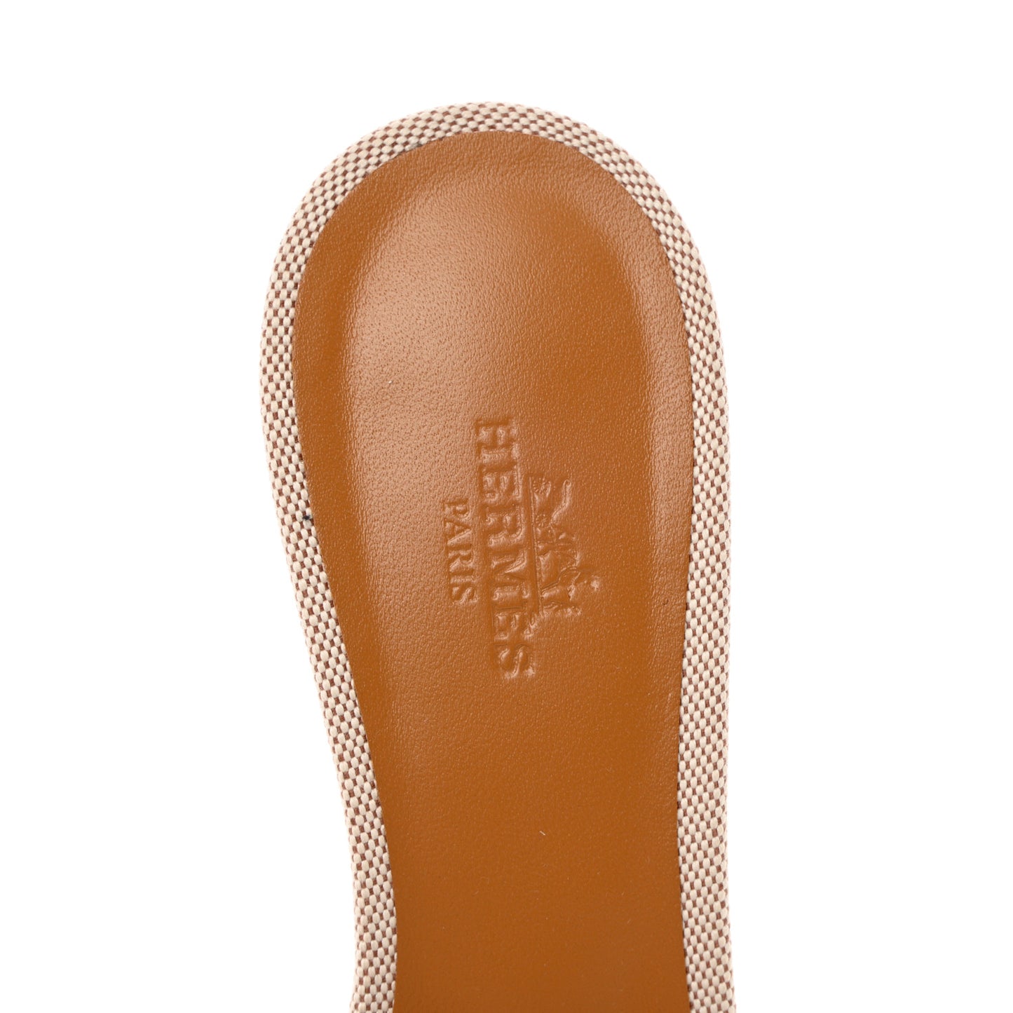 Calfskin Canvas Oasis Sandals 36.5 Noisette Beige Dore
