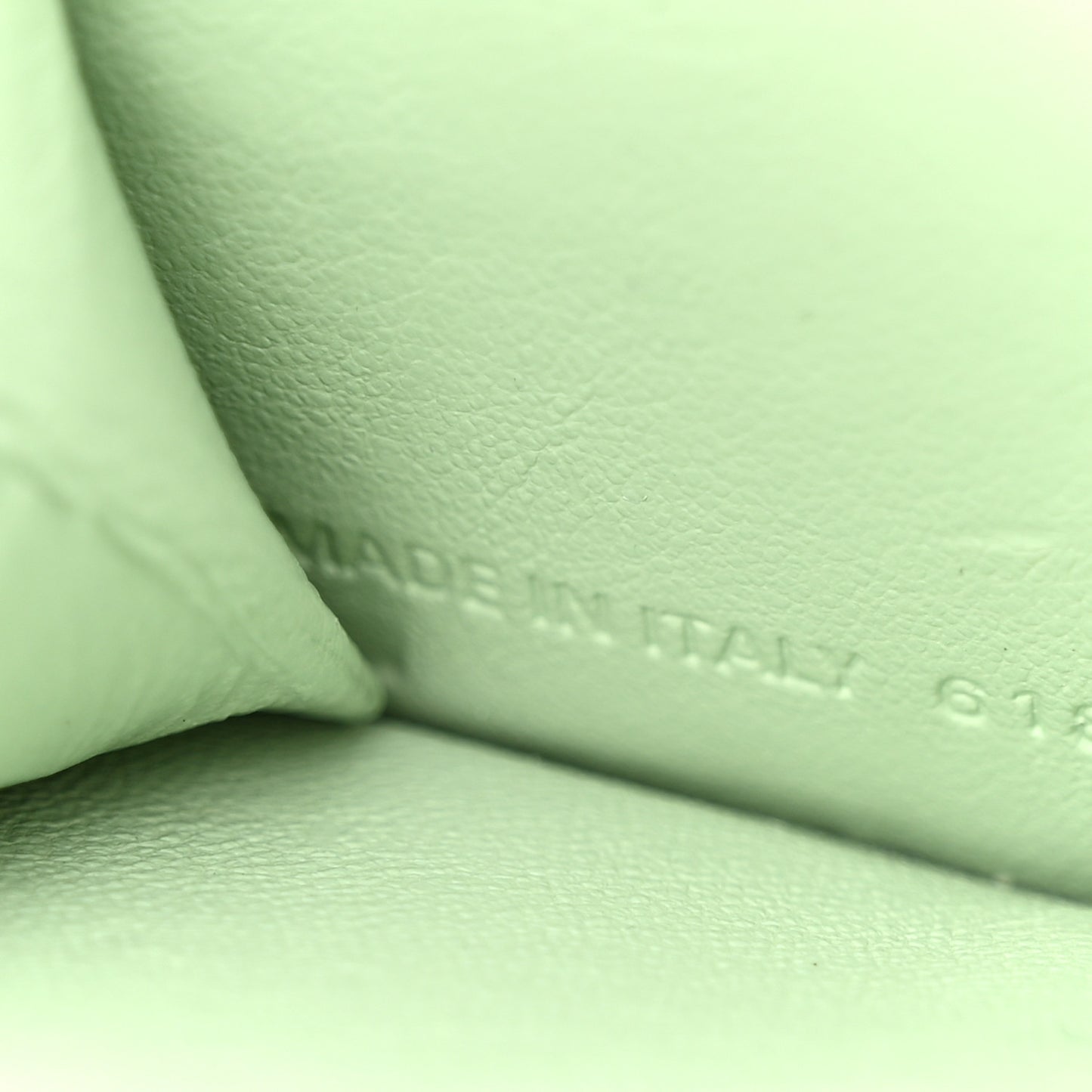 Shiny Calfskin Logo Crocodile Embossed Logo Mini Cash Wallet On Chain Light Green Black