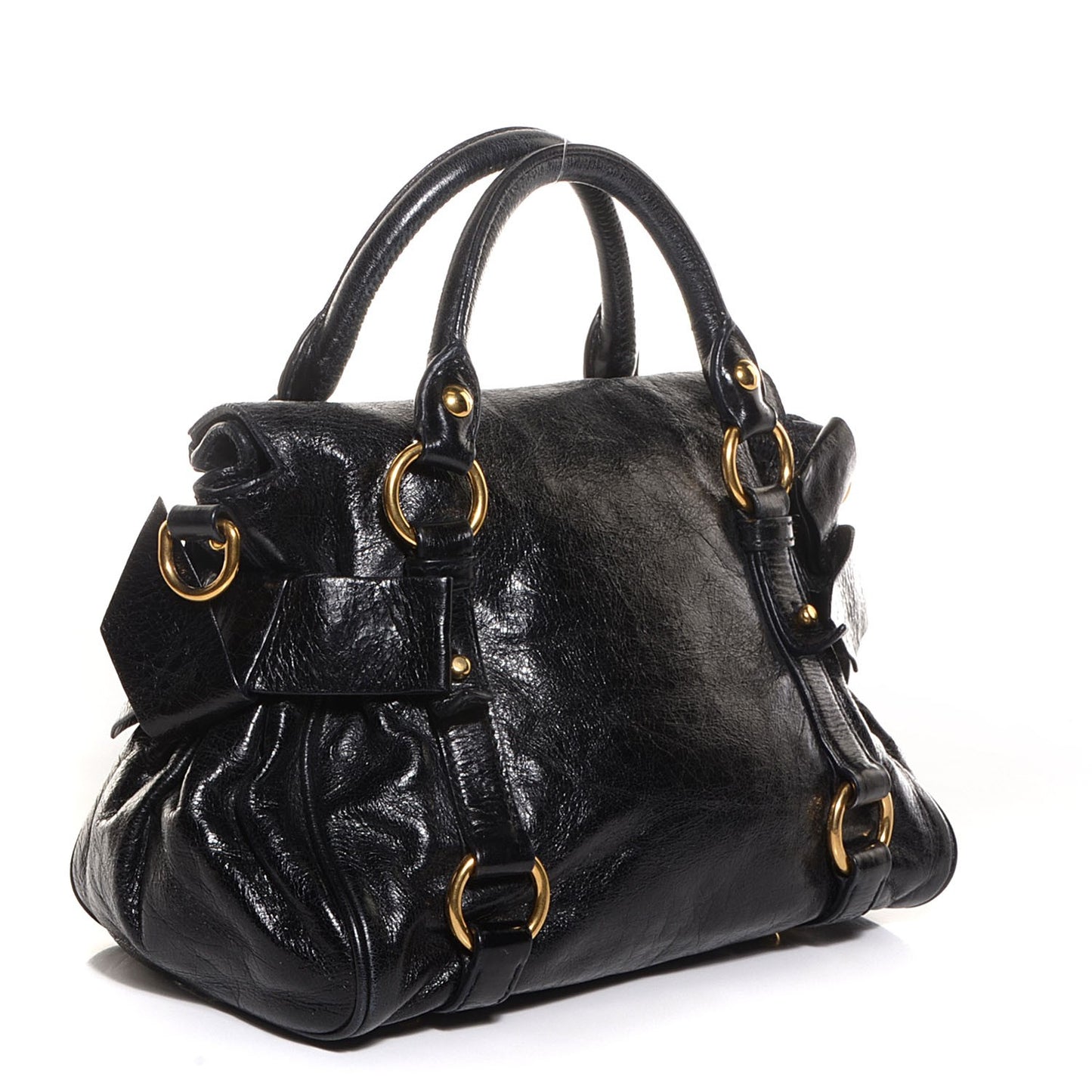 Vitello Lux Mini Bow Bag Nero Black