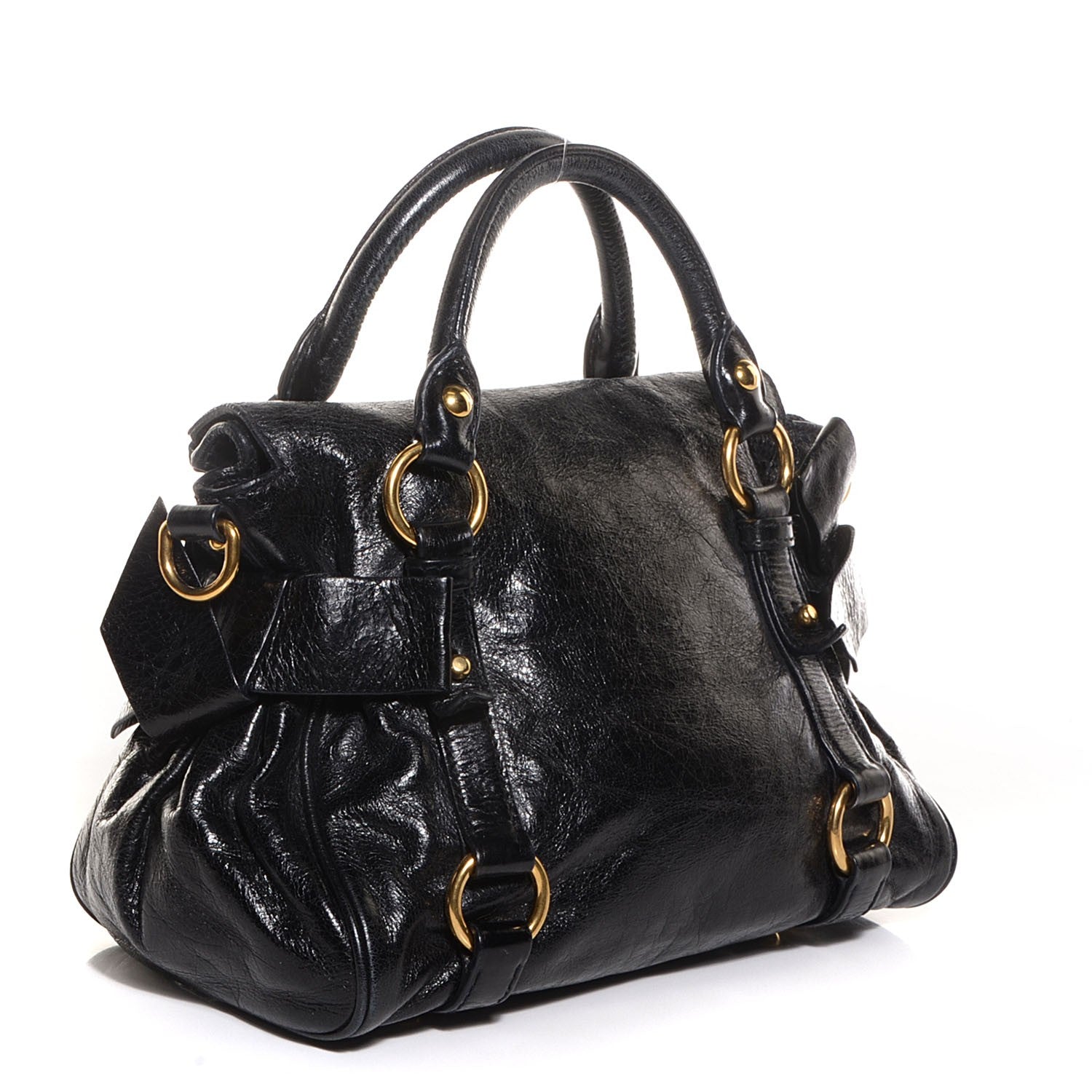 Miu Miu Vitello Lux Mini Bow Bag Nero Black 3 of 8