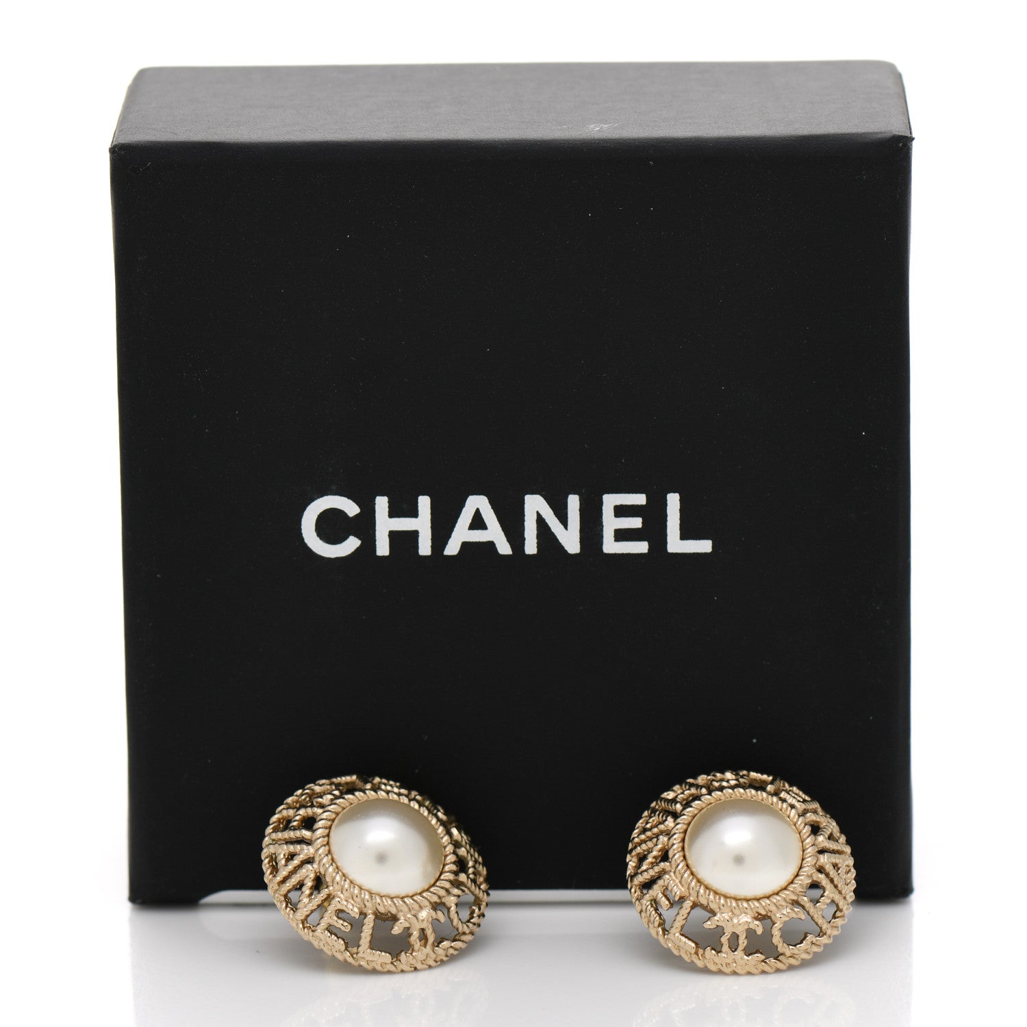 Chanel Pearl CC Round Rope Logo Earrings Gold 6 of 6