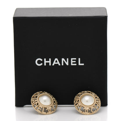 Chanel Pearl CC Round Rope Logo Earrings Gold 6 of 6