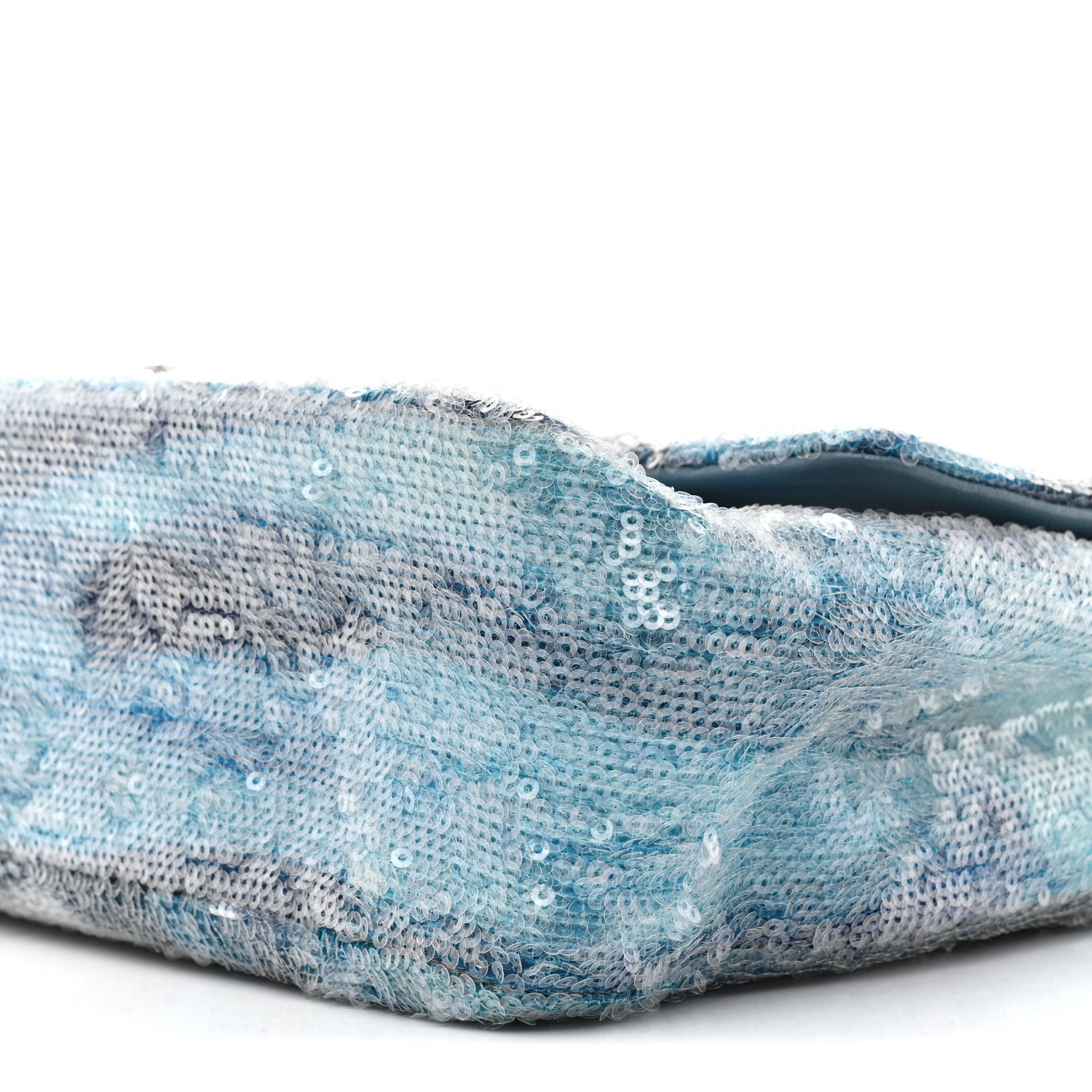 Chanel Sequin Large Waterfall Flap Light Blue 10 of 14