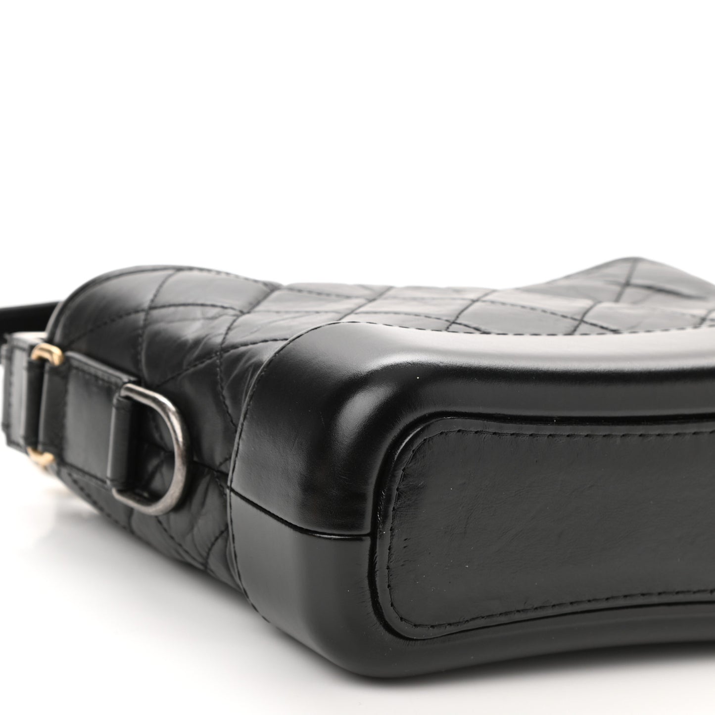 Aged Calfskin Quilted Small Gabrielle Hobo Black
