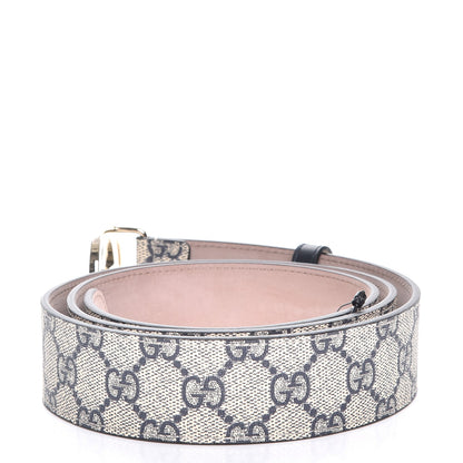 Gucci GG Supreme Monogram Interlocking G 37mm Belt 100 40 Beige Blue 3 of 8