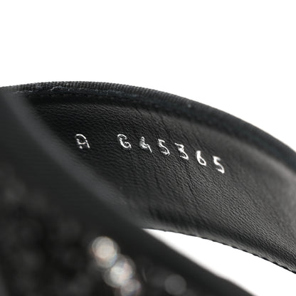 Chanel Grosgrain Strass Logo Platform Sandals 39 Black Silver 9 of 11