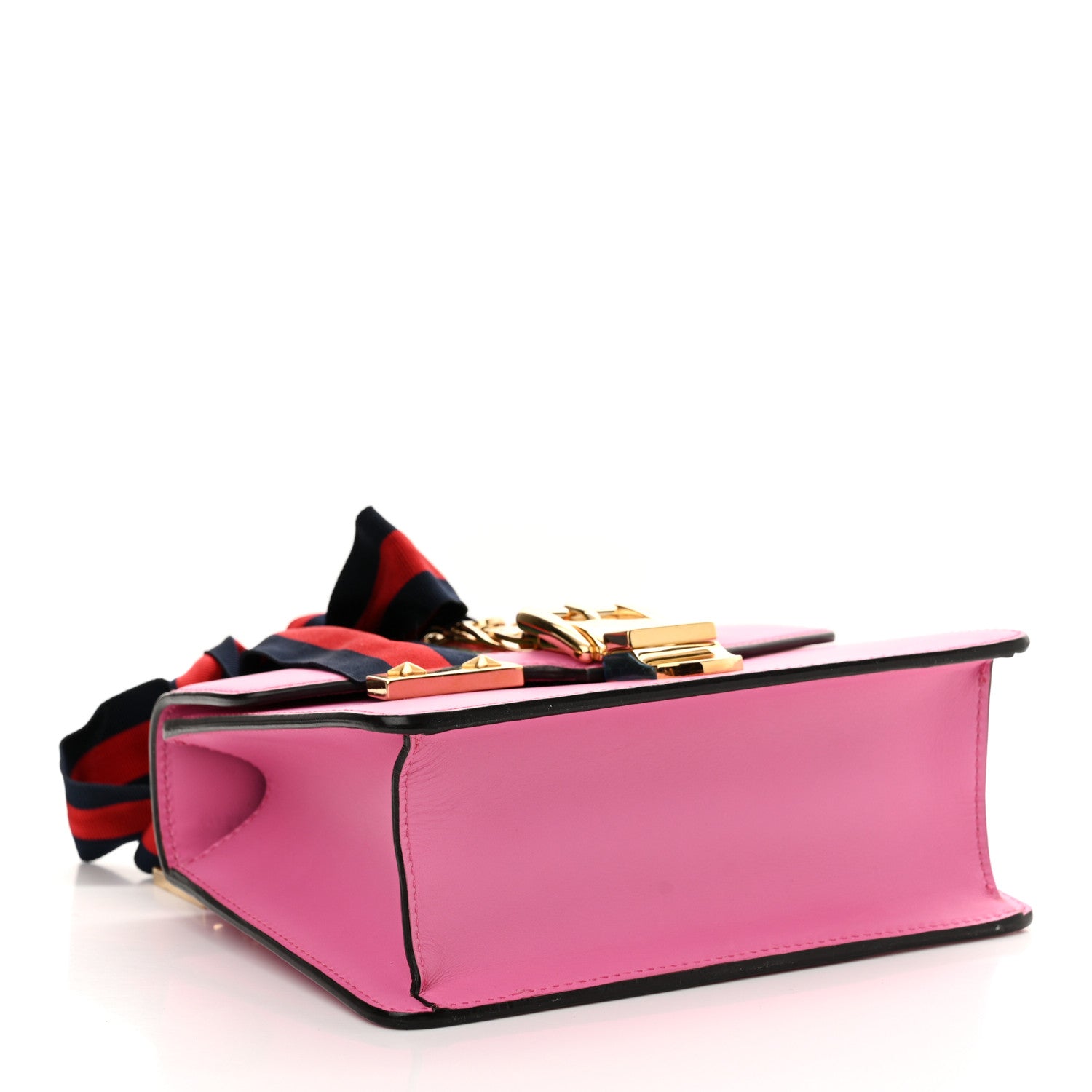 Gucci Vitello Fontanella Web Mini Sylvie Chain Shoulder Bag Pink Tropical Flower 4 of 14