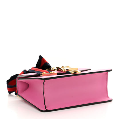 Gucci Vitello Fontanella Web Mini Sylvie Chain Shoulder Bag Pink Tropical Flower 4 of 14