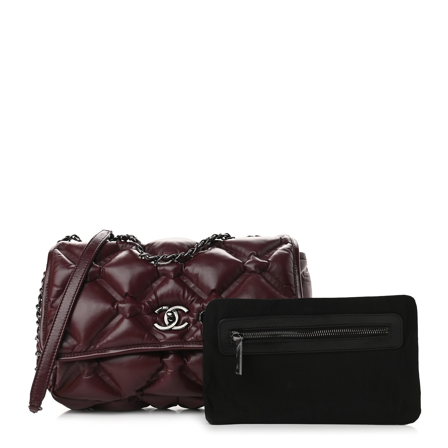 Chanel Calfskin Quilted Small Chesterfield Flap Burgundy 3 of 10
