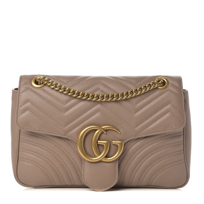 Gucci Calfskin Matelasse Medium GG Marmont Shoulder Bag Porcelain Rose 1 of 9