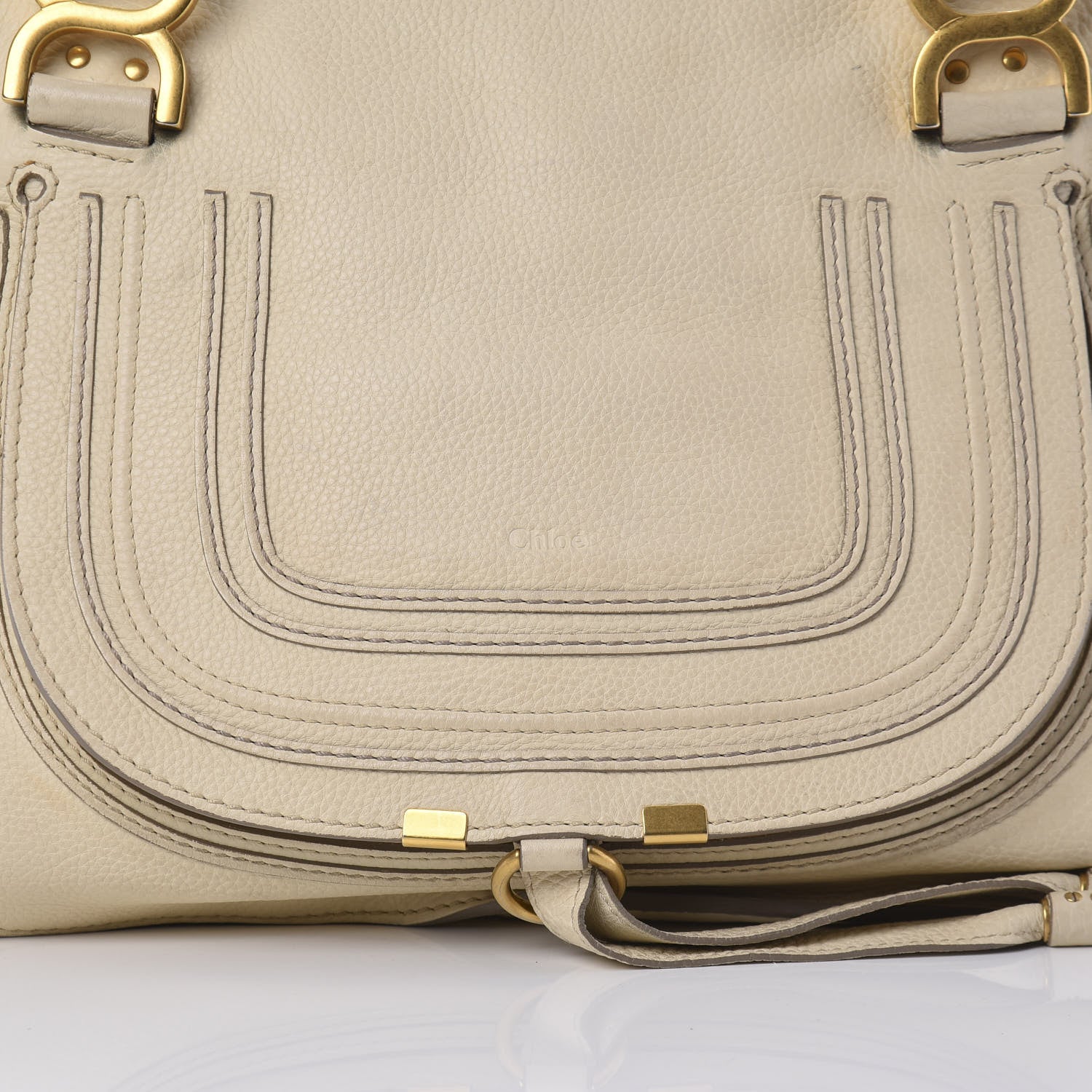 Chloe Calfskin Medium Marcie Satchel Cream 14 of 14