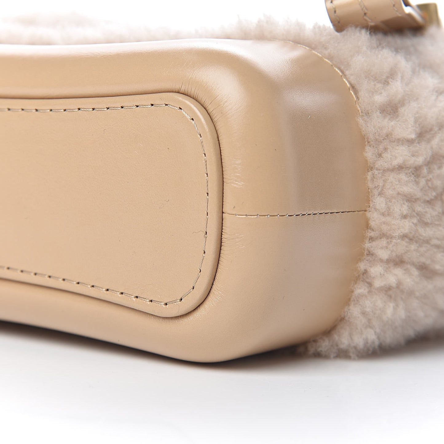 Shearling Small Gabrielle Hobo Dark Beige