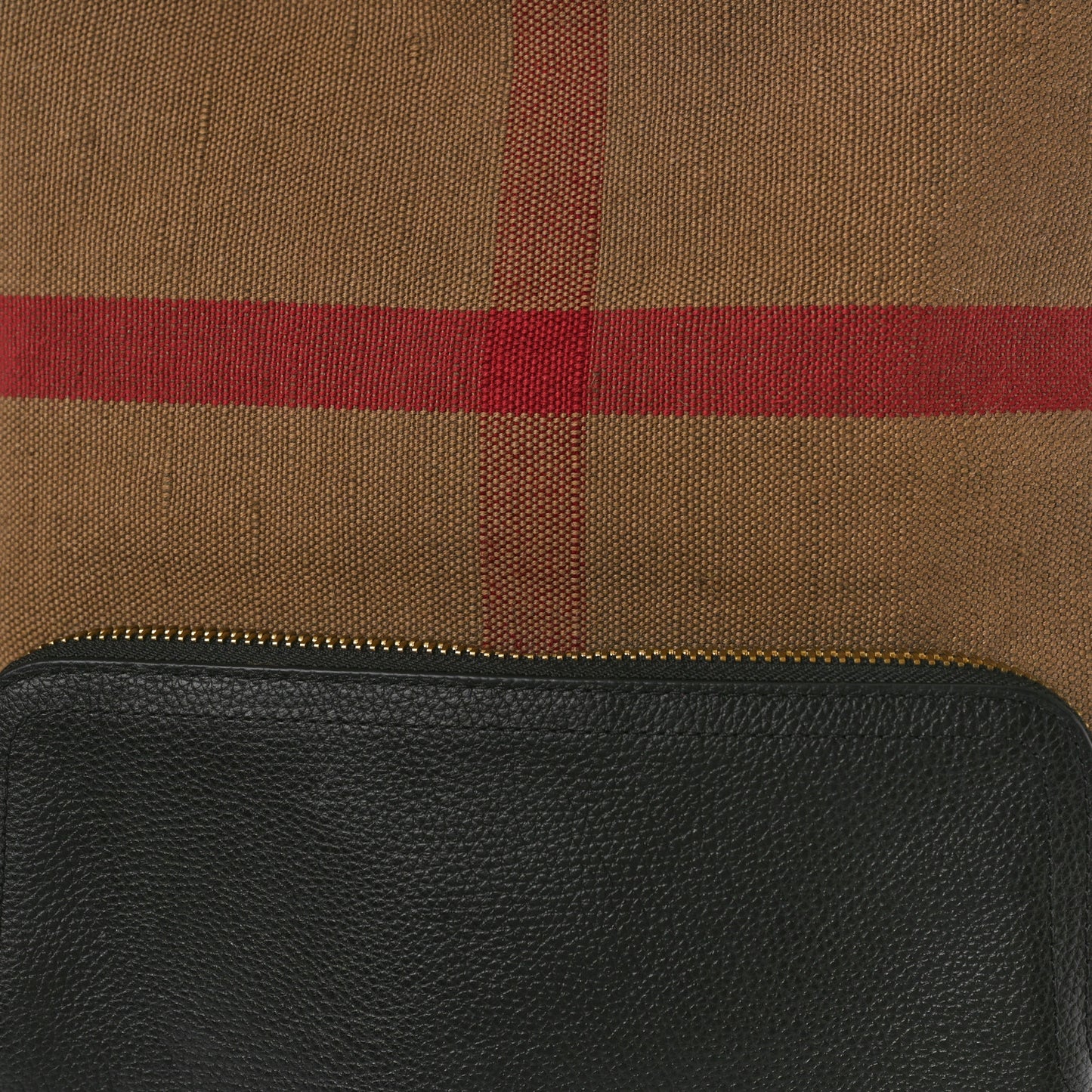 Mega Check Calfskin Abbeydale Simple Backpack Black Camel