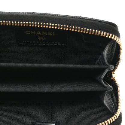 Chanel Shiny Caviar Quilted Strass CC Zip Coin Purse Black 5 of 8