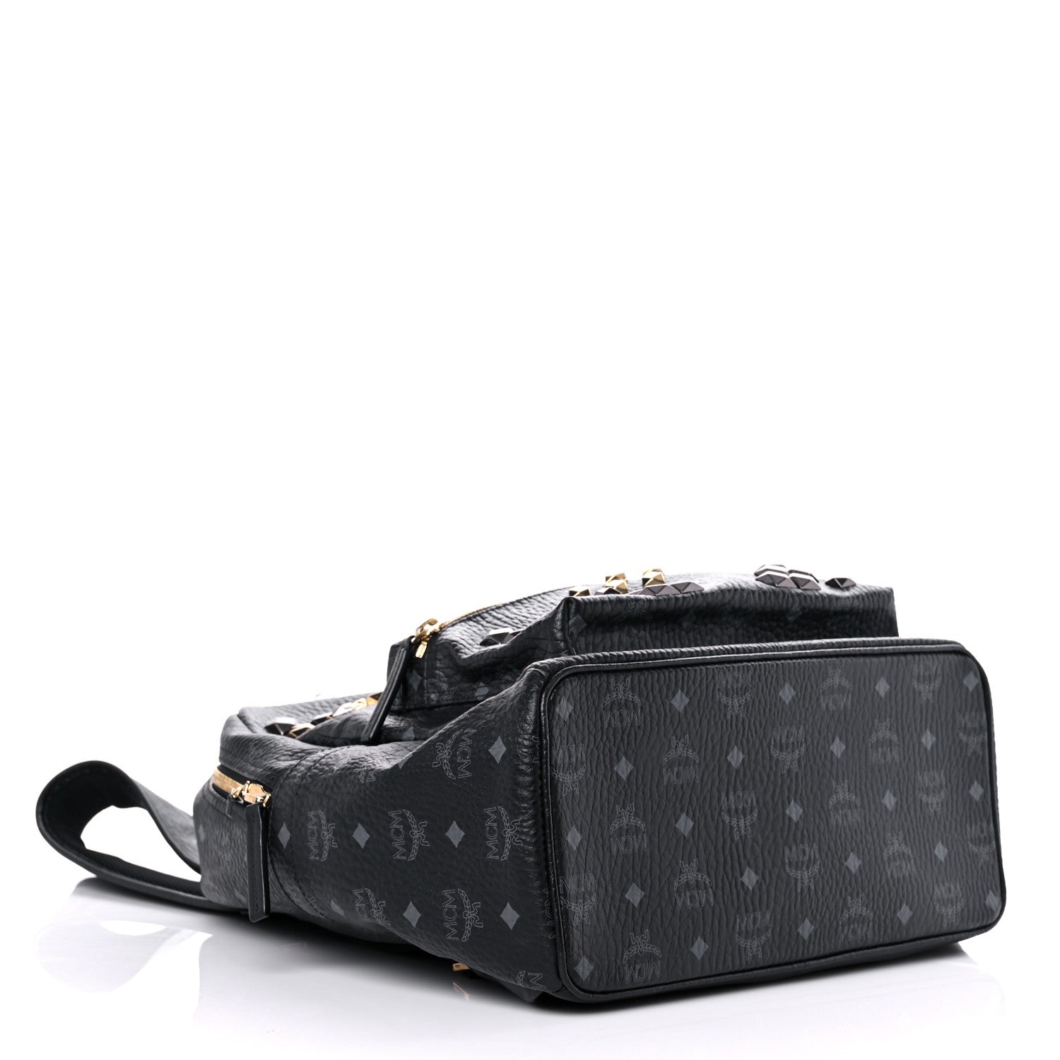 MCM Visetos Studded Medium Stark M Backpack Black 4 of 21