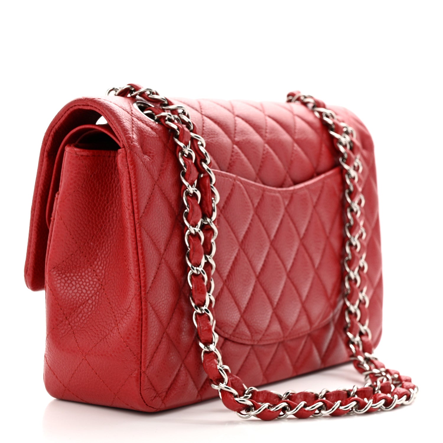Chanel Caviar Quilted Medium Double Flap Red 3 of 10