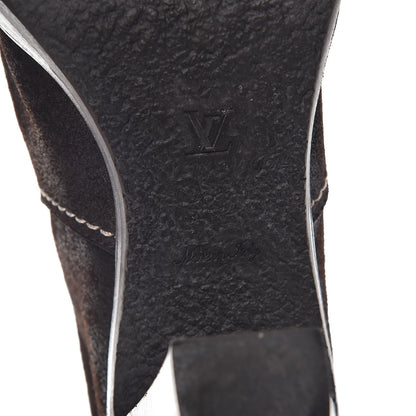 Louis Vuitton Shearling Suede Monogram Knee High Tall Boots 37 Brown 8 of 8