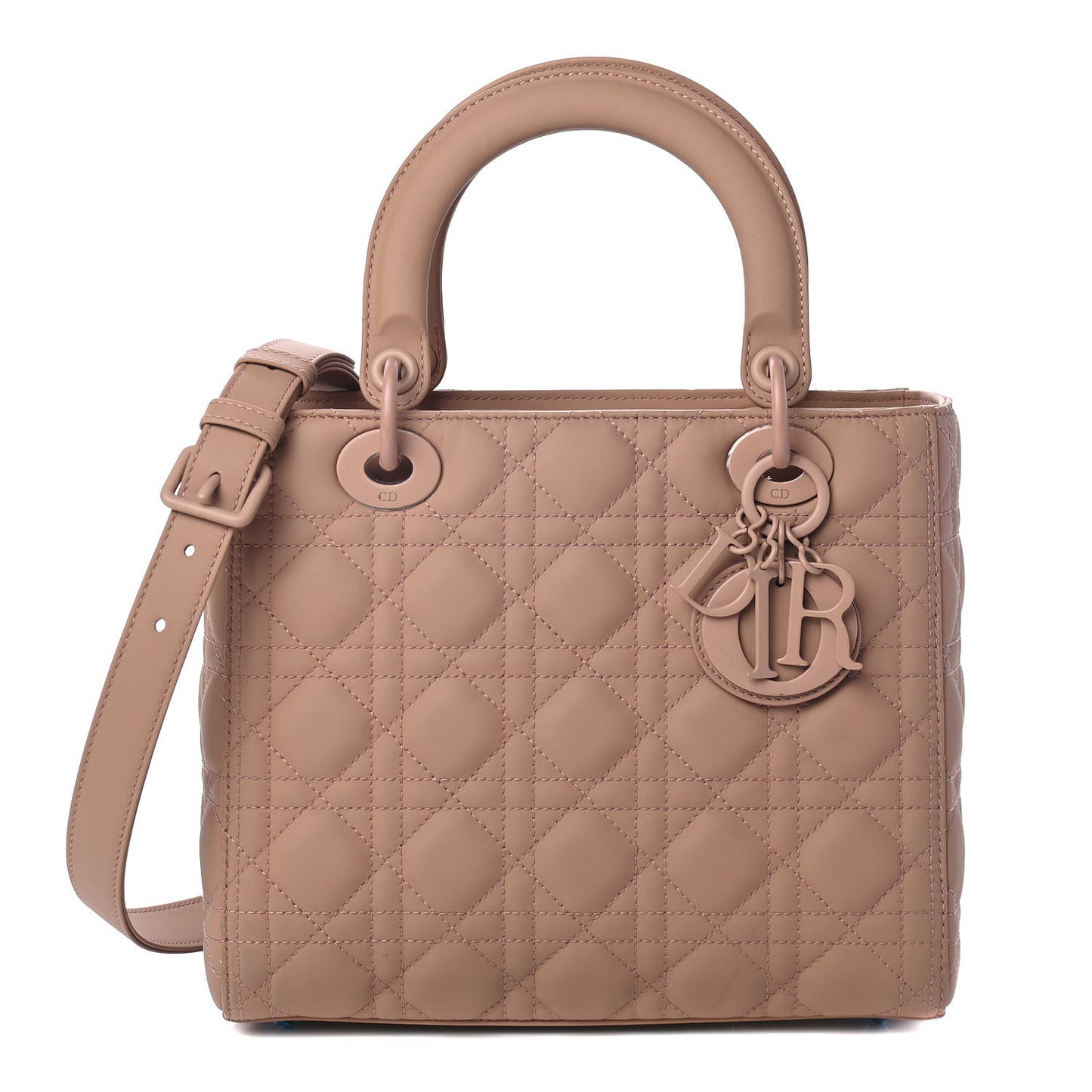 Ultra Matte Calfskin Cannage Medium Lady Dior Beige