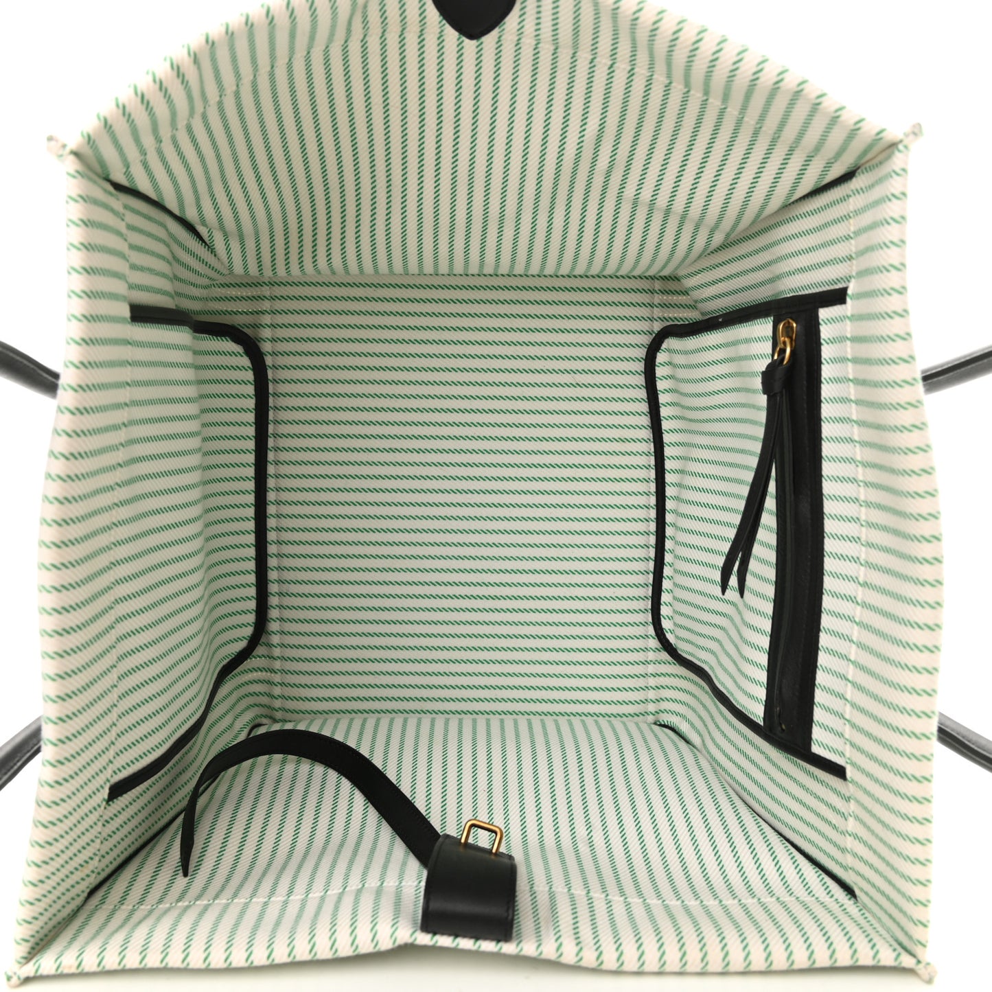 Cotton Canvas Striped Medium Phantom Luggage White Green