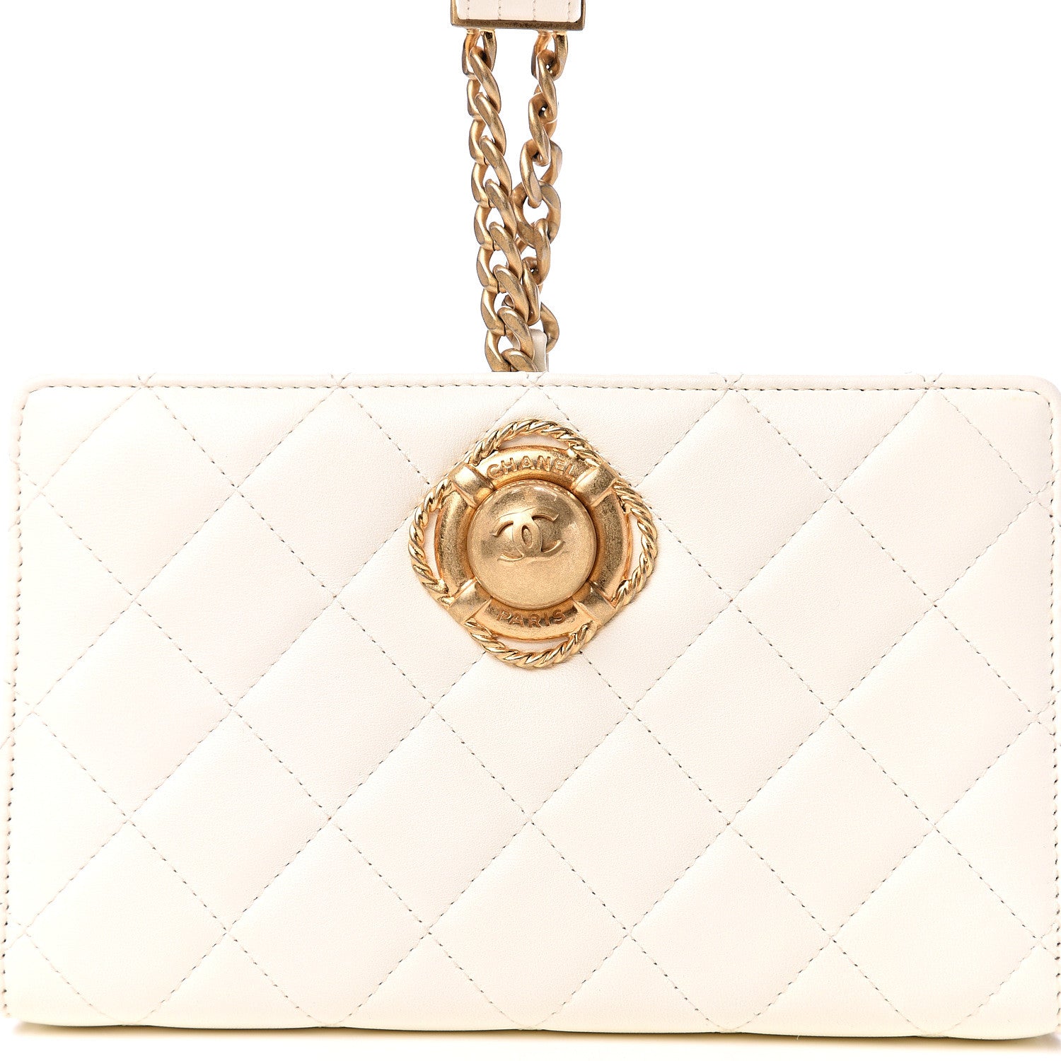 Chanel Lambskin Quilted Evening By The Sea Clutch White 9 of 10