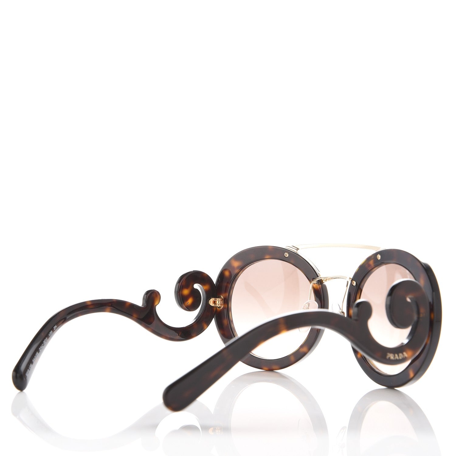 Prada Baroque Sunglasses SPR 13S Havana 4 of 5