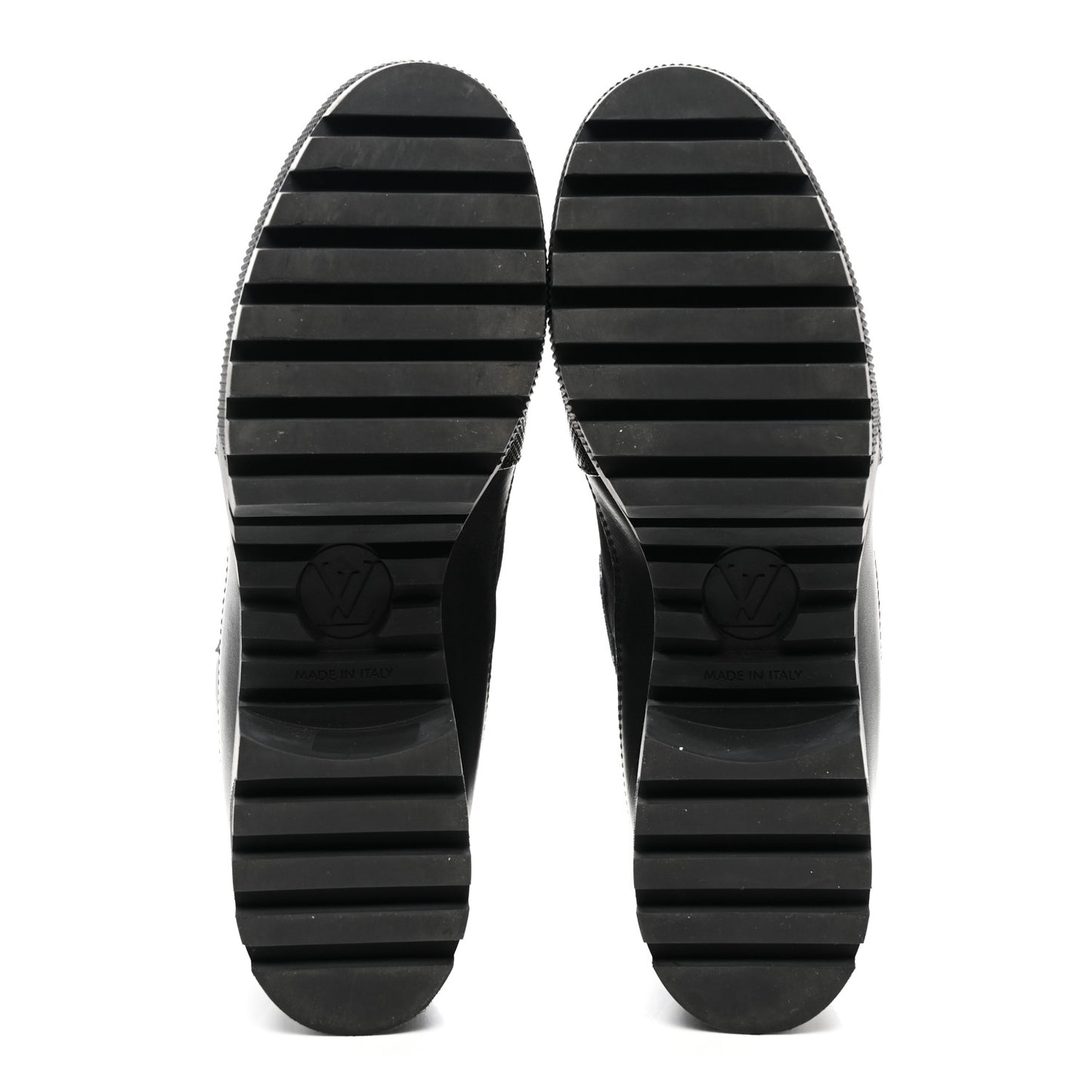 Velvet Calfskin Monogram Laureate Platform Desert Boots 41 Black White