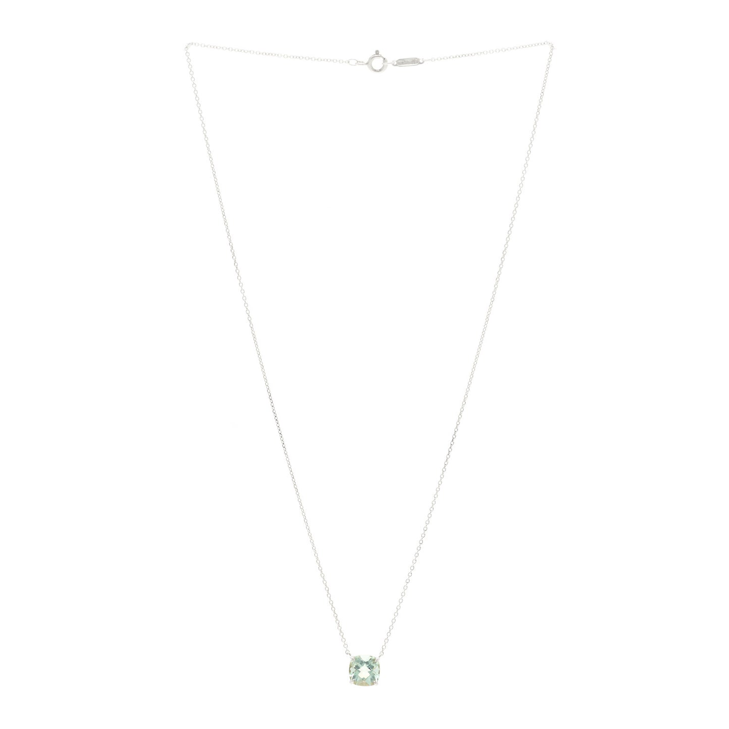 Sterling Silver Prasiolite Sparklers Pendant Necklace