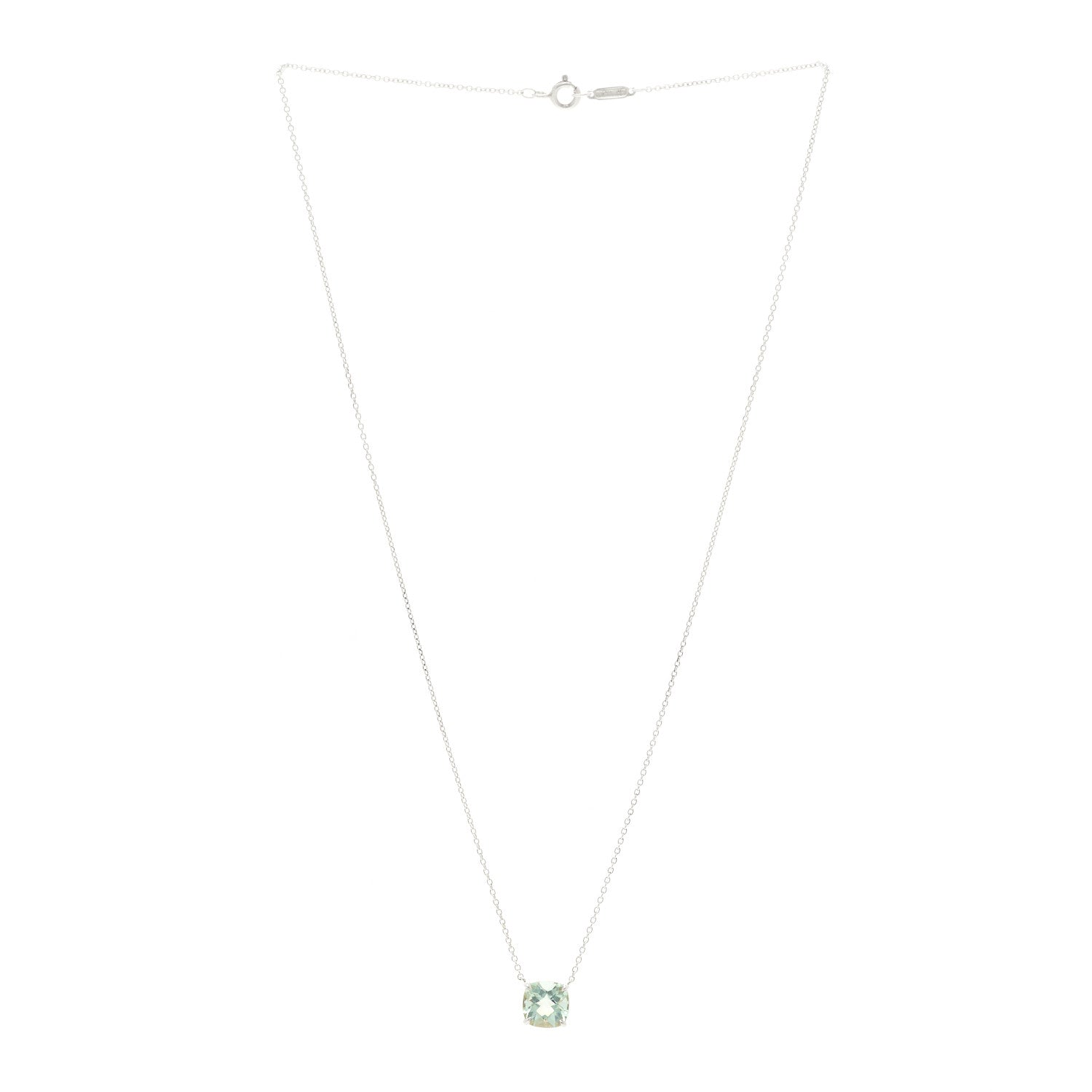 Tiffany Sterling Silver Prasiolite Sparklers Pendant Necklace 3 of 4