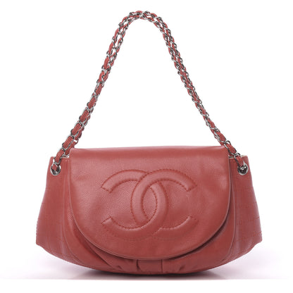 Chanel Caviar Large Half Moon Flap Red 1 of 10