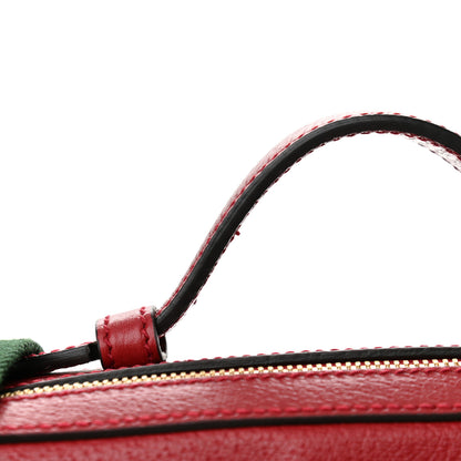 Gucci GG Supreme Monogram Flora Web Small Ophidia Top Handle Shoulder Bag Hibiscus Red 12 of 13
