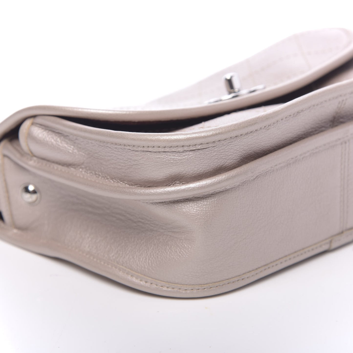Metallic Calfskin Quilted Jungle Stroll Messenger Bag Gold