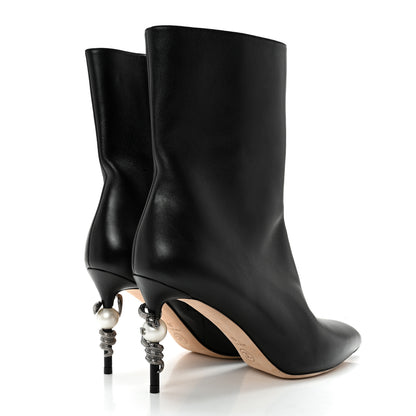 Chanel Lambskin Pearl Snake Ankle Boots 39 Black 4 of 11