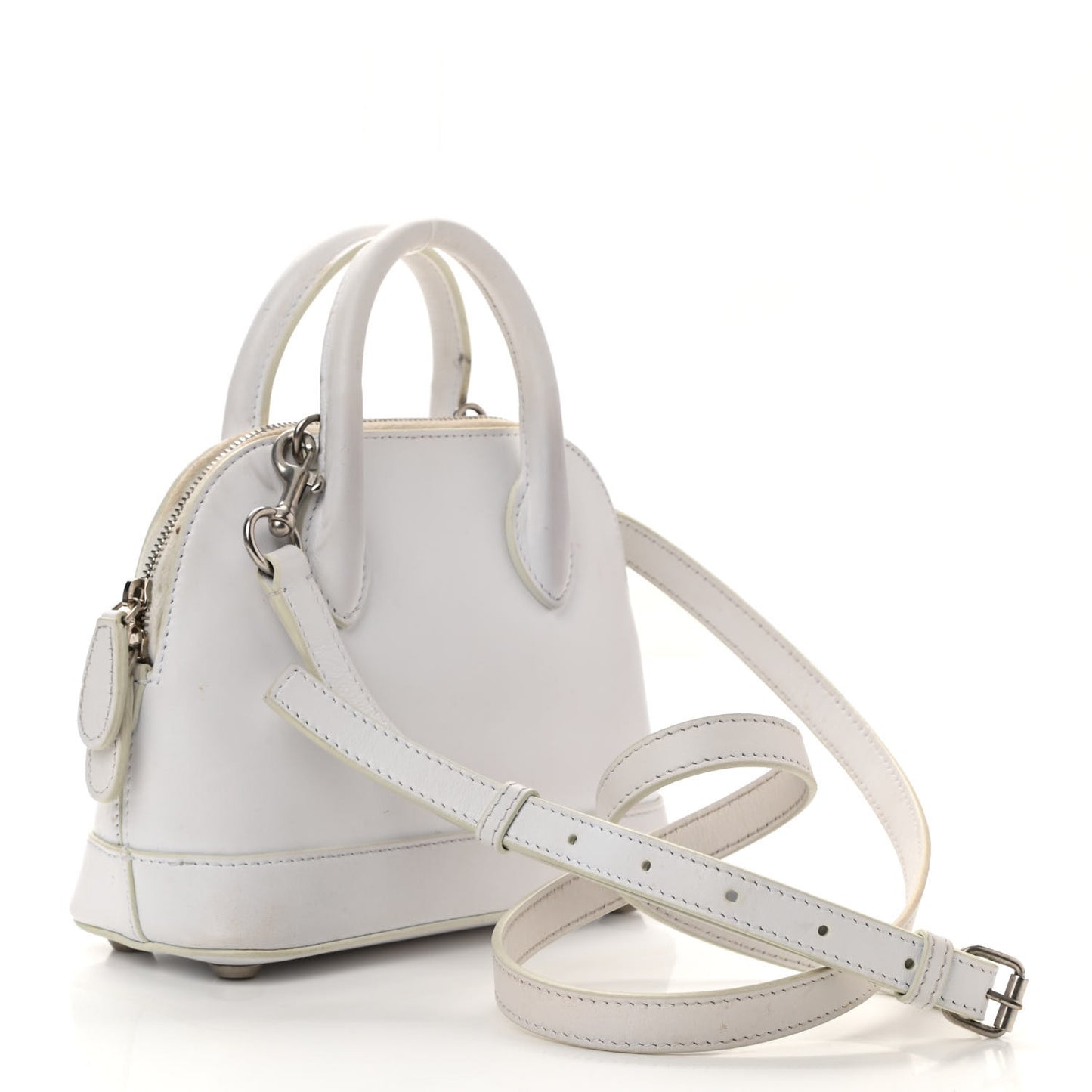 Calfskin Gothic Logo XXS Ville Top Handle Bag White