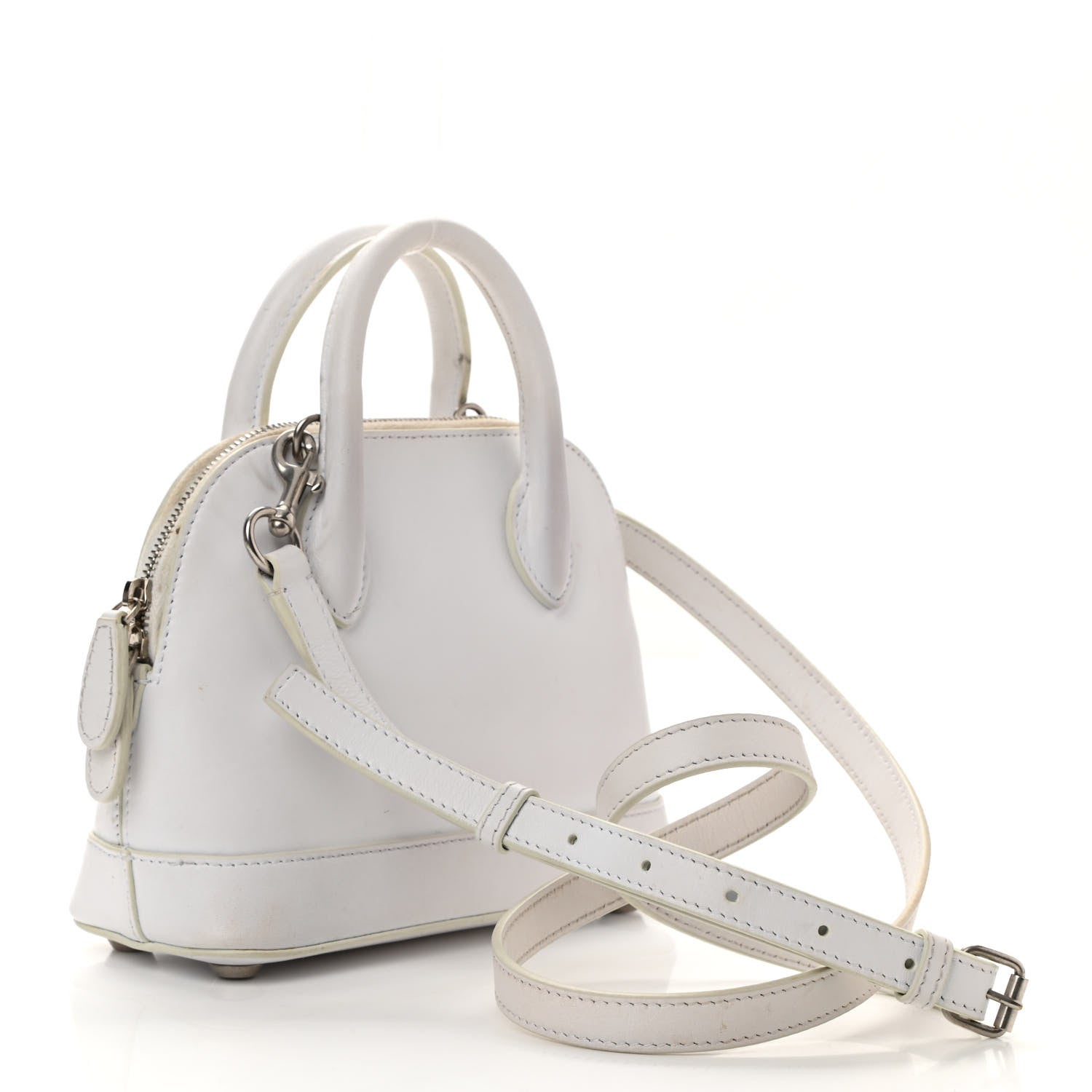 Balenciaga Calfskin Gothic Logo XXS Ville Top Handle Bag White 3 of 13