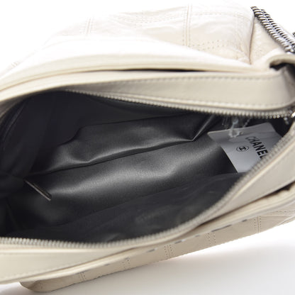 Chanel Lambskin Square Stitched Lax Accordion Hobo White 5 of 11