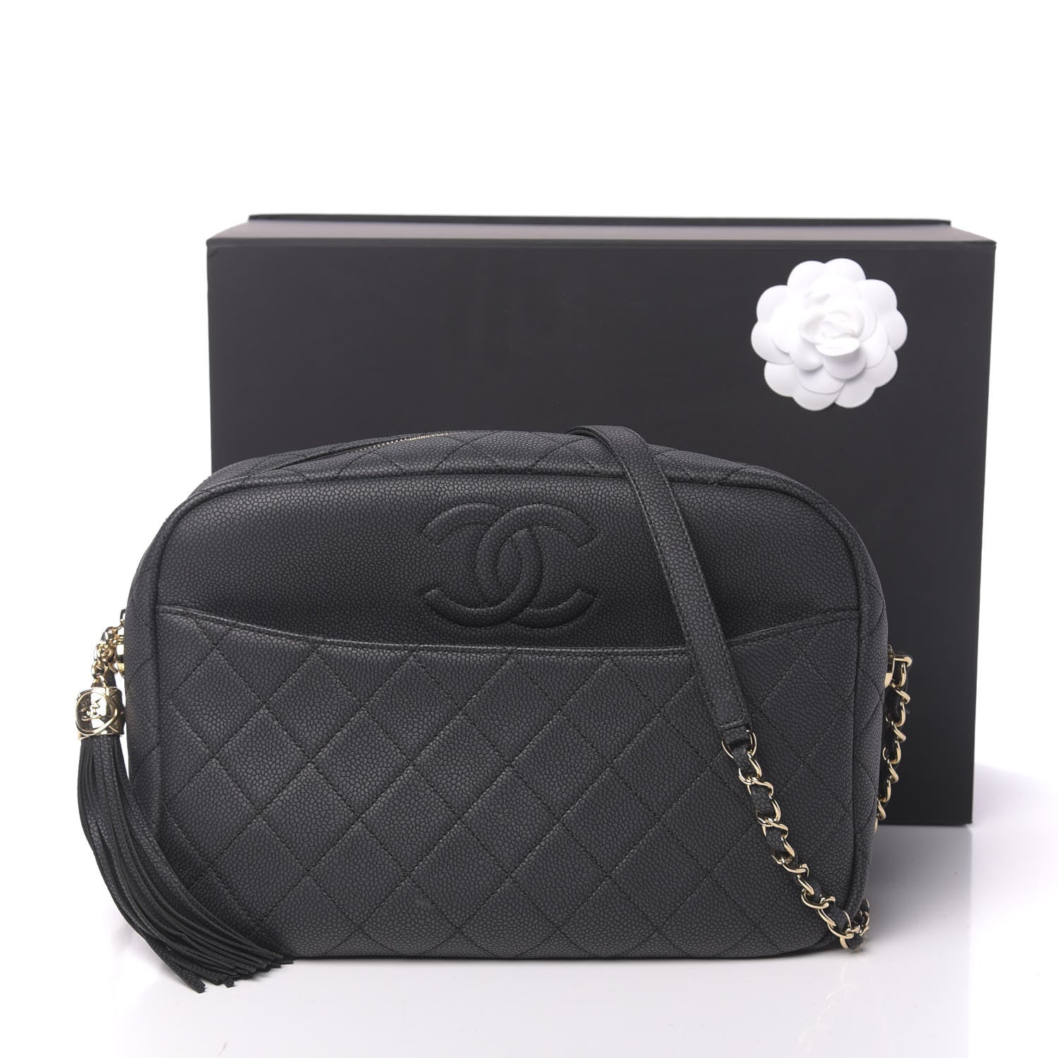 Chanel Caviar Quilted Large Coco Tassel Camera Case Black 11 of 11