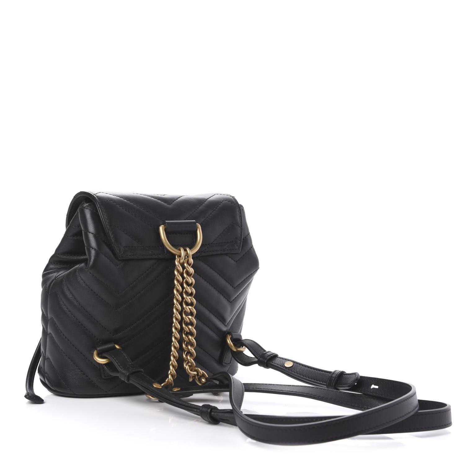Gucci Calfskin Matelasse GG Marmont Flap Backpack Black 2 of 11