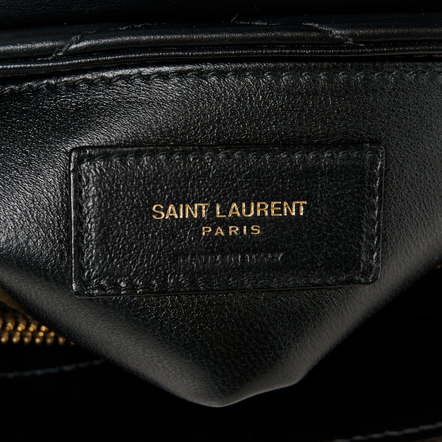 Calfskin Y Quilted Monogram Small Loulou Chain Satchel Black