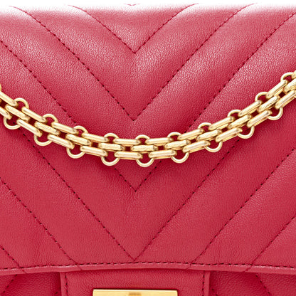 Chanel Sheepskin Chevron Quilted 2.55 Reissue 225 Flap Dark Pink 8 of 11