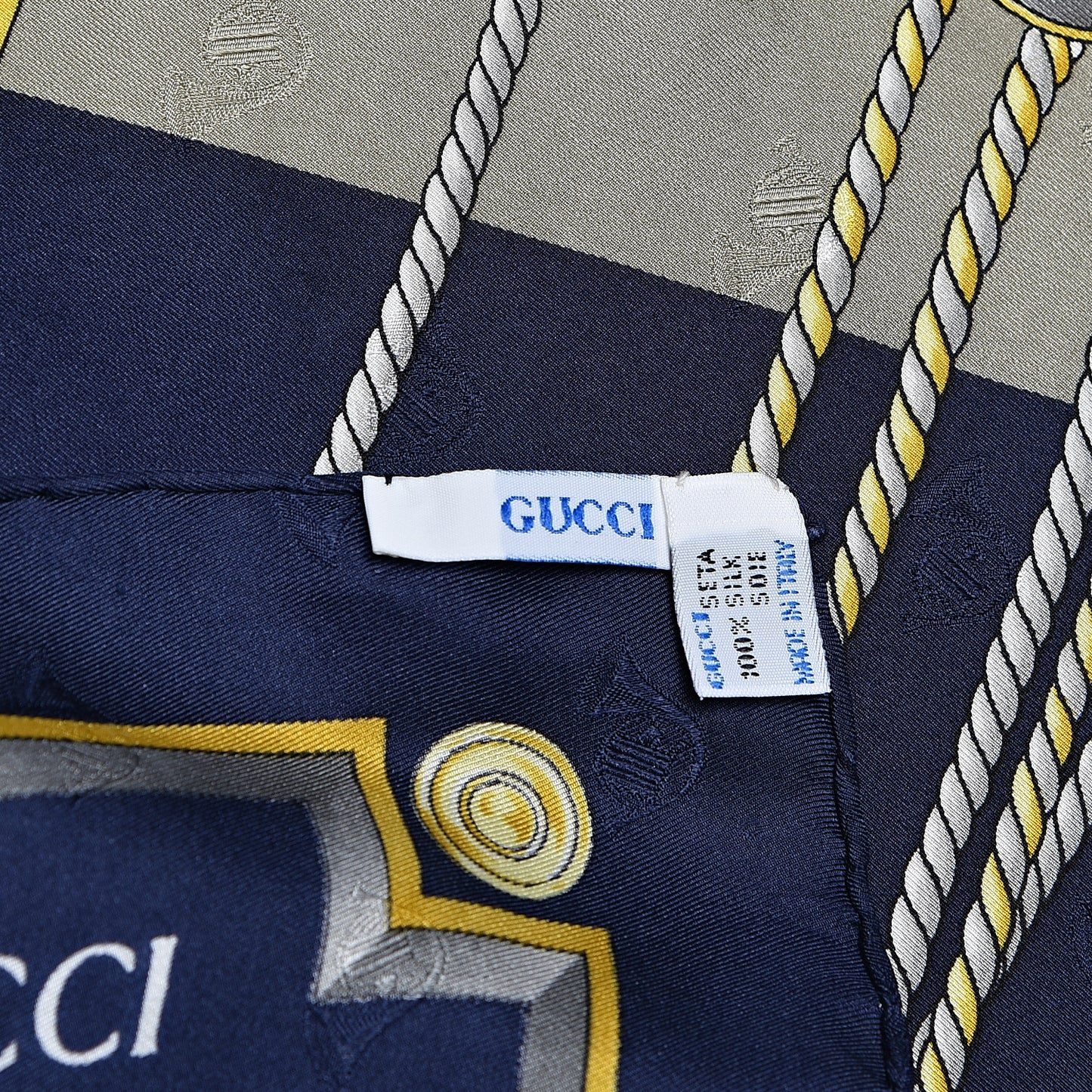 Silk Square Scarf Navy