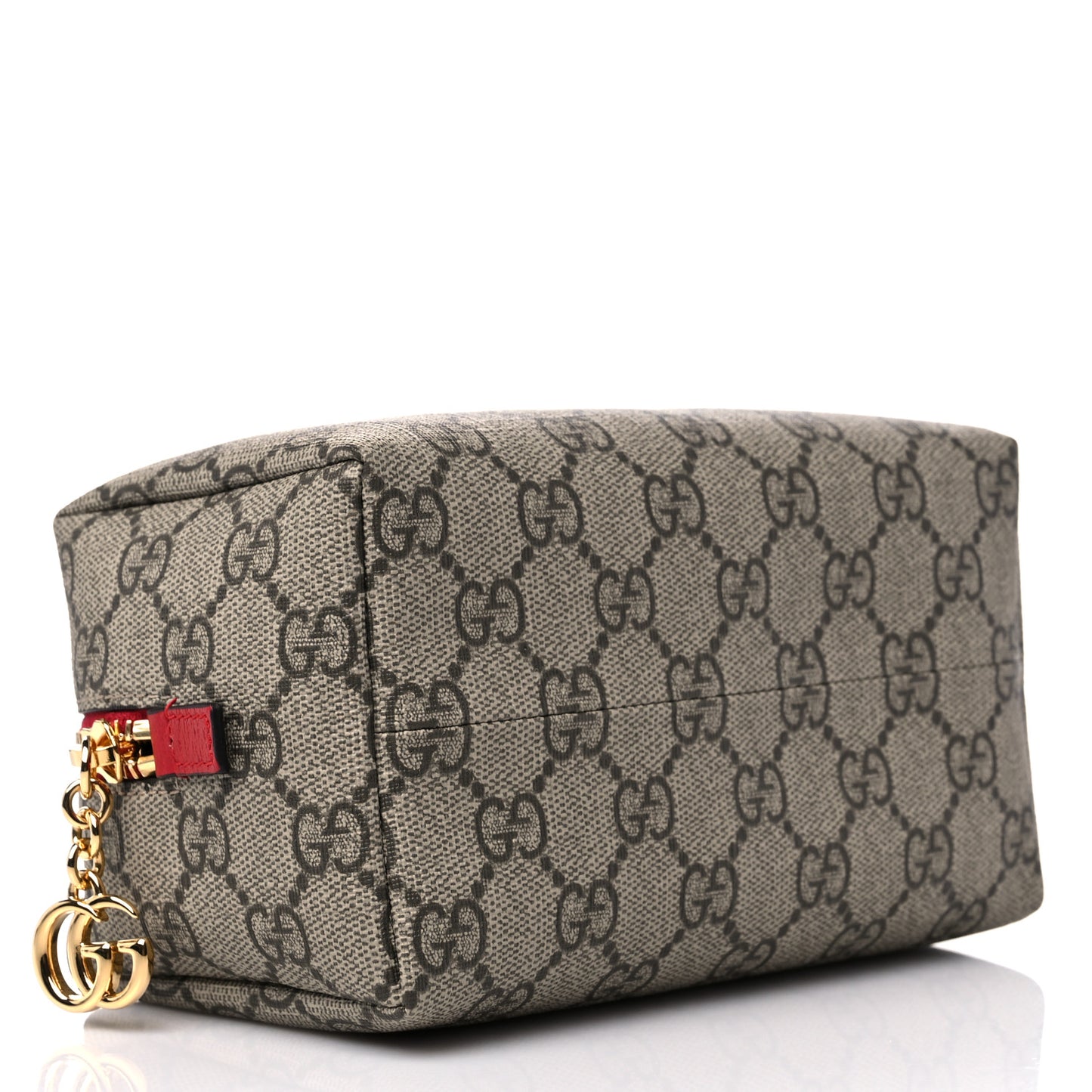Soft GG Supreme Monogram Calfskin Medium Ophidia Cosmetic Case Beige Ebony Hibiscus Red