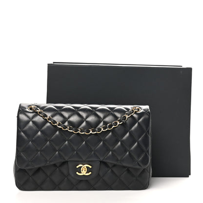 Chanel Lambskin Quilted Jumbo Double Flap Black 16 of 16