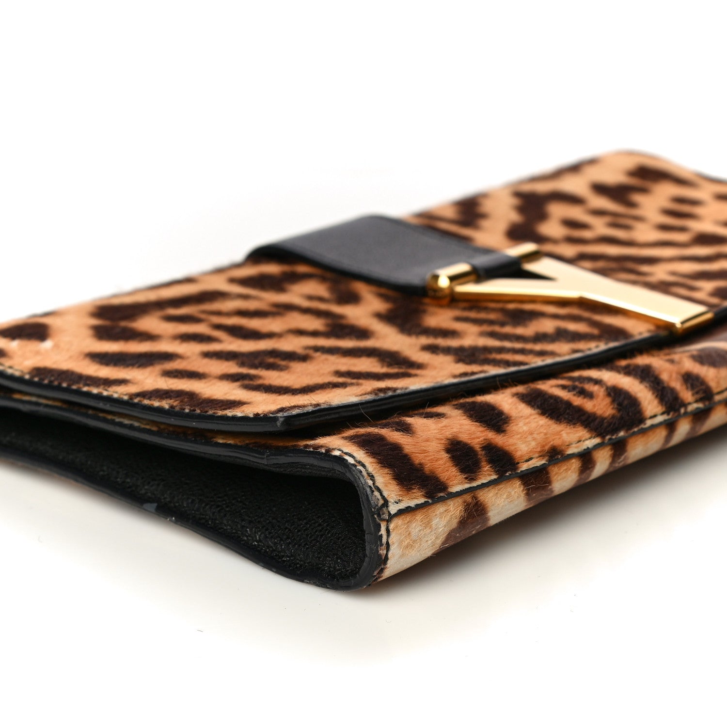 Saint Laurent Pony Hair Leopard Print Y Ligne Clutch 10 of 11