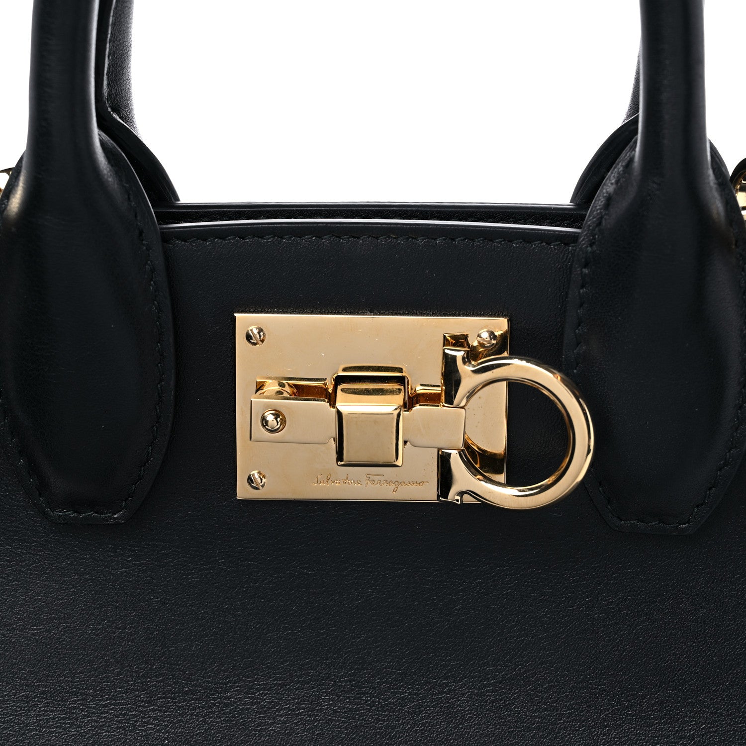 Salvatore Ferragamo Calfskin The Studio Bag Black 10 of 11