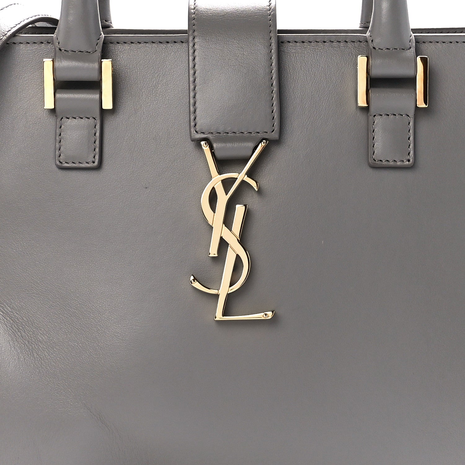 Saint Laurent Calfskin Small Monogram Cabas Fog 9 of 12