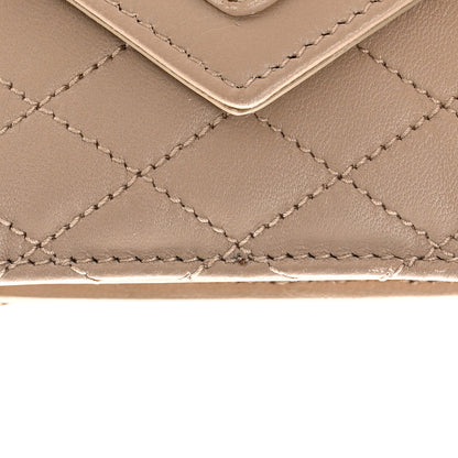 Saint Laurent Lambskin Quilted Monogram Micro Gaby Crossbody Bag Beige 14 of 18
