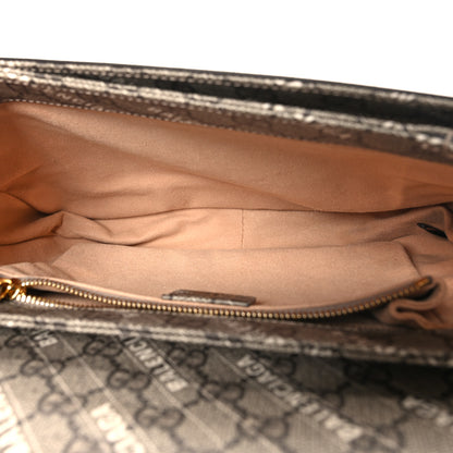 Gucci X BALENCIAGA GG Supreme Monogram Logo Print Horsebit 1955 Shoulder Bag Beige Ebony 5 of 10