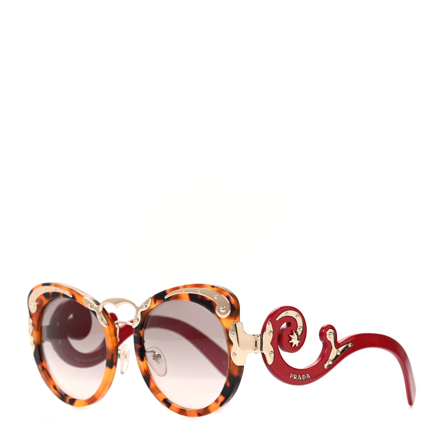 Prada Baroque Sunglasses SPR 07T Red Tortoise 1 of 8