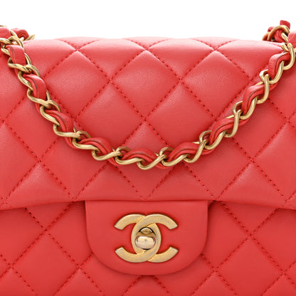 Chanel Lambskin Quilted Mini Rectangular Flap Red 10 of 10