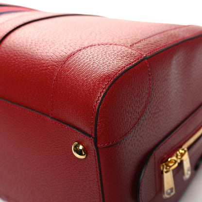 Gucci Textured Dollar Calfskin Web Medium Savoy Duffle Bag Red 11 of 11